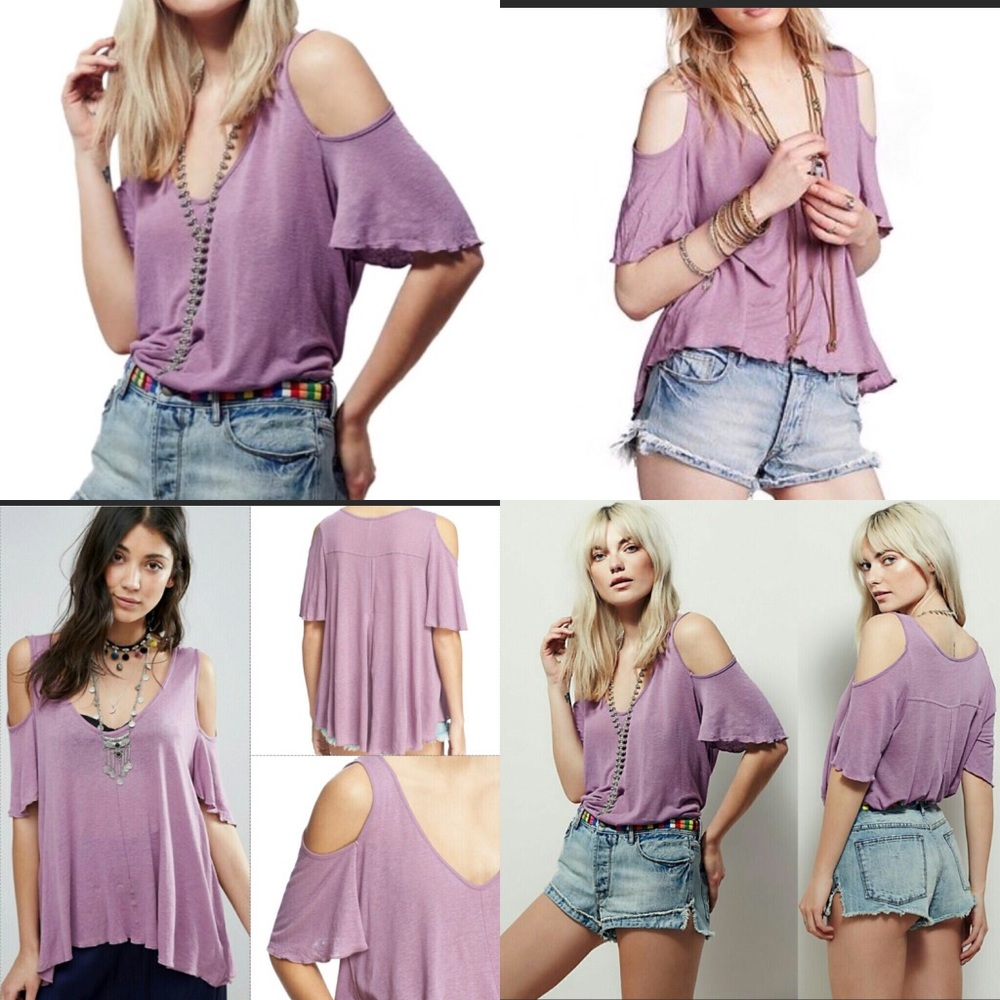 Free People bittersweet cold shoulder top - Picture 2 of 7